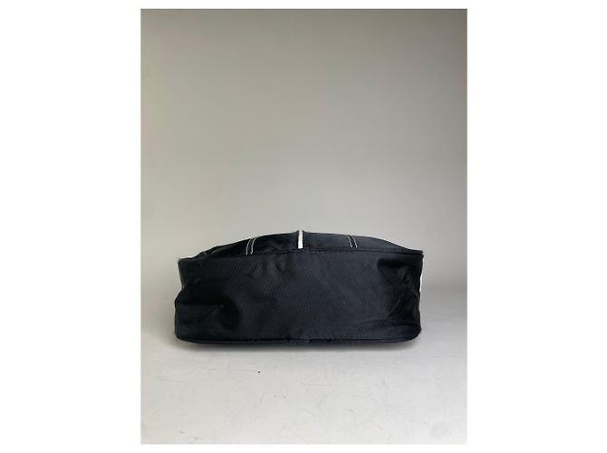 Vintage Courreges Nylon Messenger Bag Schwarz Weiß - Ansicht 10