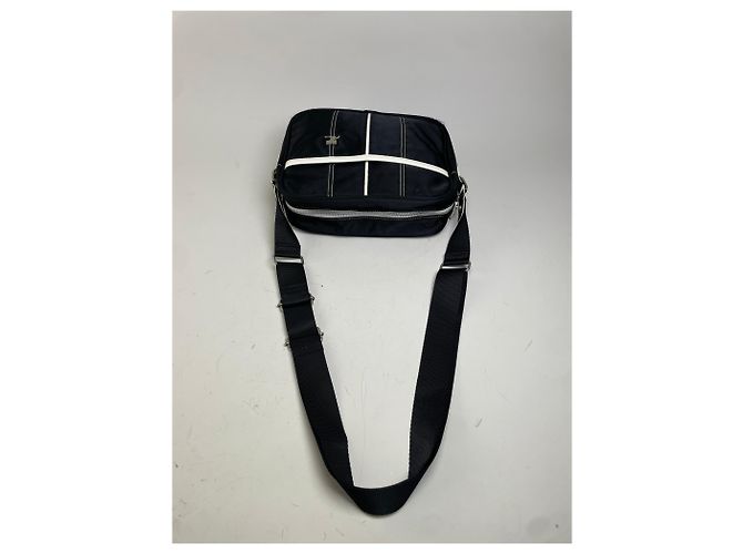 Vintage Courreges Nylon Messenger Bag Schwarz Weiß - Ansicht 9
