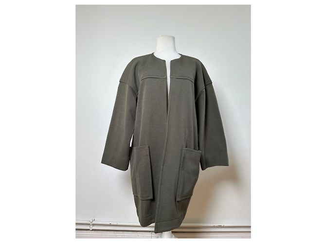 Vintage Givenchy Wollmischung Mantel Olivgrün L - Ansicht 13