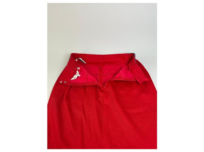 Gonna vintage Dior in misto cotone rosso L - vista 12