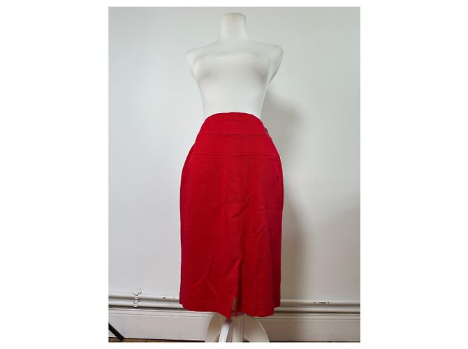 Gonna vintage Dior in misto cotone rosso L - vista 13