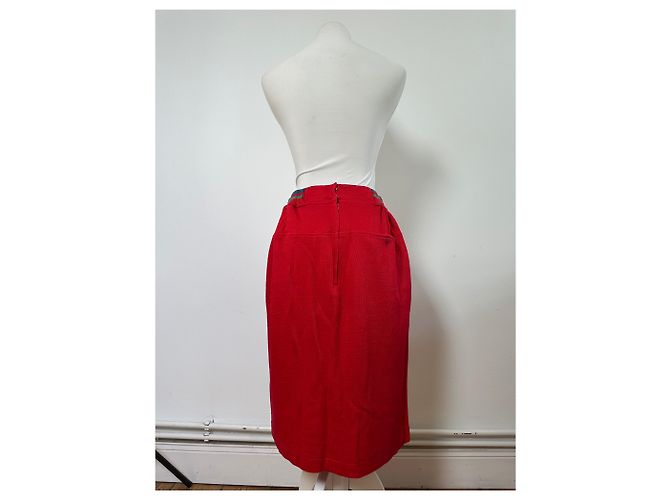 Gonna vintage Dior in misto cotone rosso L - vista 14