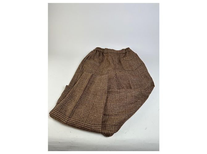 New Look Vintage Dior Checked Wool Blend Pants Brown Beige M - view 7