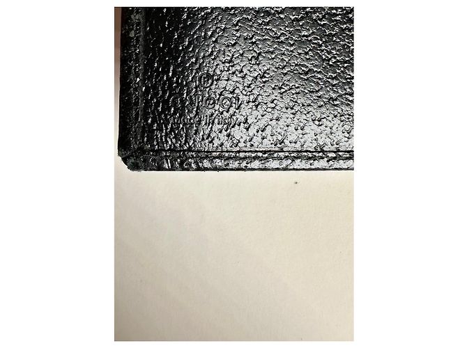 Vintage Gucci Textured Leather Wallet Black Silver - view 6