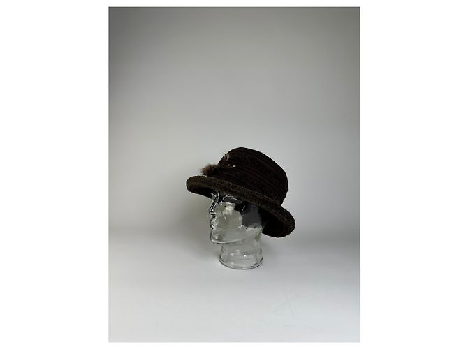 Cappello in feltro di lana vintage Givenchy Marrone scuro Verde oliva - vista 2