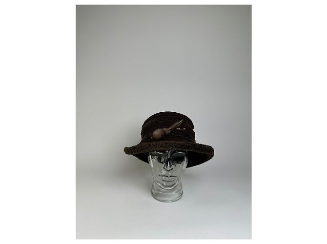 Cappello in feltro di lana vintage Givenchy Marrone scuro Verde oliva - vista 3