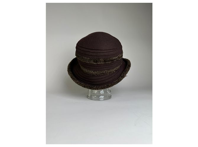 Cappello in feltro di lana vintage Givenchy Marrone scuro Verde oliva - vista 4