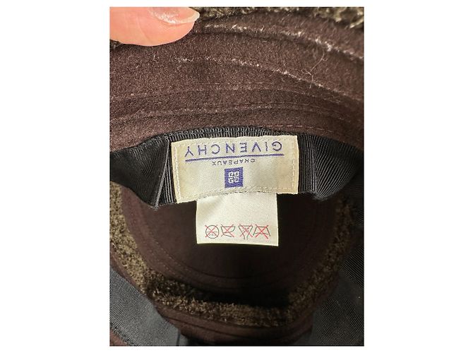 Cappello in feltro di lana vintage Givenchy Marrone scuro Verde oliva - vista 6