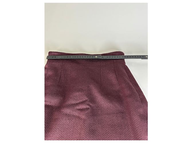 Céline Gonna vintage Celine in misto lana bordeaux M Bordò - vista 10