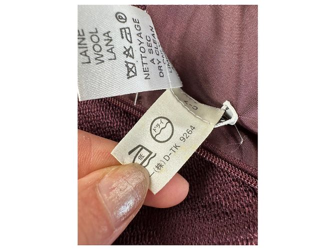 Céline Gonna vintage Celine in misto lana bordeaux M Bordò - vista 11