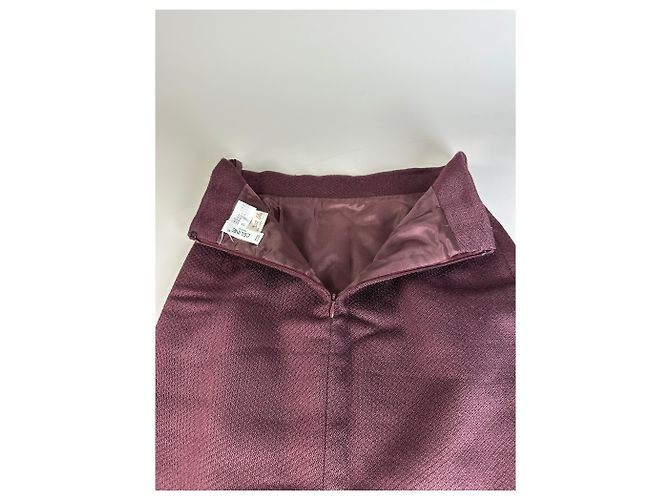 Céline Gonna vintage Celine in misto lana bordeaux M Bordò - vista 5