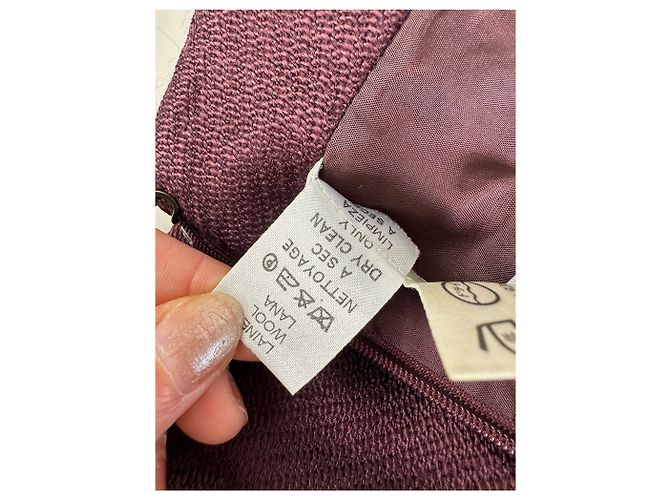 Céline Gonna vintage Celine in misto lana bordeaux M Bordò - vista 9