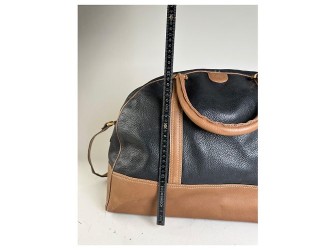 Tote in pelle granulata vintage Loewe Nero Tan - vista 11