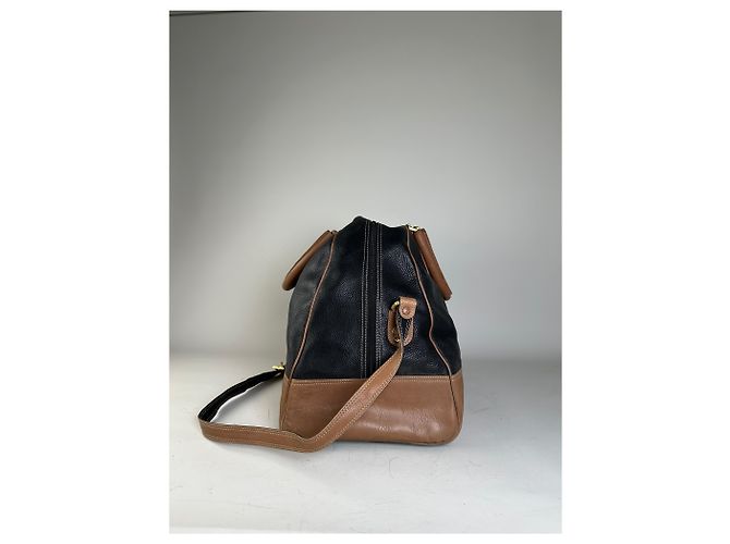 Tote in pelle granulata vintage Loewe Nero Tan - vista 4