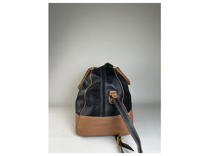 Tote in pelle granulata vintage Loewe Nero Tan - vista 6