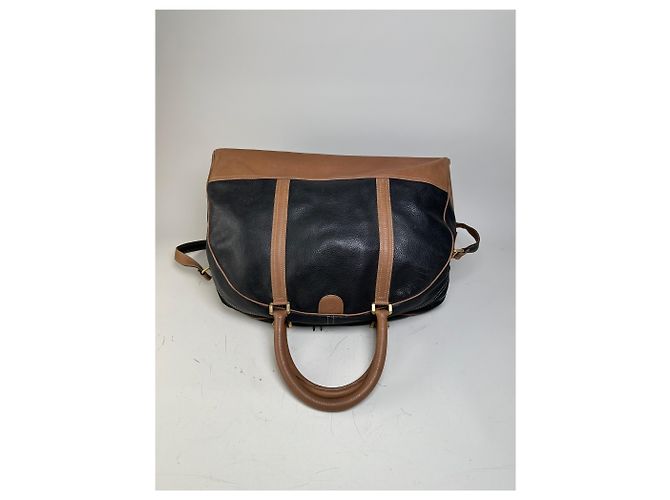 Tote in pelle granulata vintage Loewe Nero Tan - vista 8