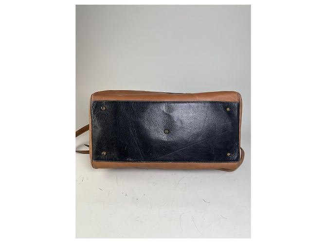 Tote in pelle granulata vintage Loewe Nero Tan - vista 9