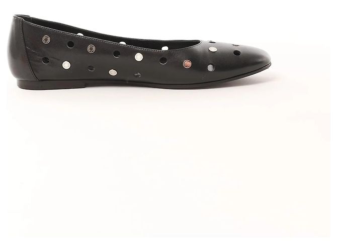 Ballerine Hermès Serie Button Punching Sack Leather un Black, Taglia 39 EU Nero - vista 3