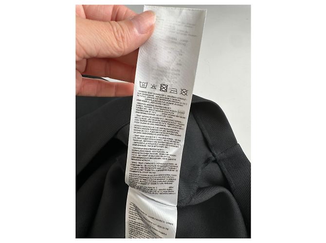 Giorgio Armani Saia Maxi Vintage Armani Preta com Zíper Prateado M Preto - vista 12