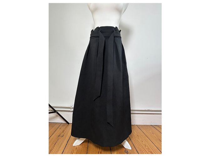 Giorgio Armani Saia Maxi Vintage Armani Preta com Zíper Prateado M Preto - vista 14