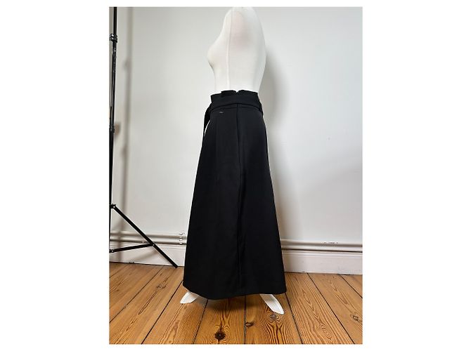 Giorgio Armani Saia Maxi Vintage Armani Preta com Zíper Prateado M Preto - vista 2