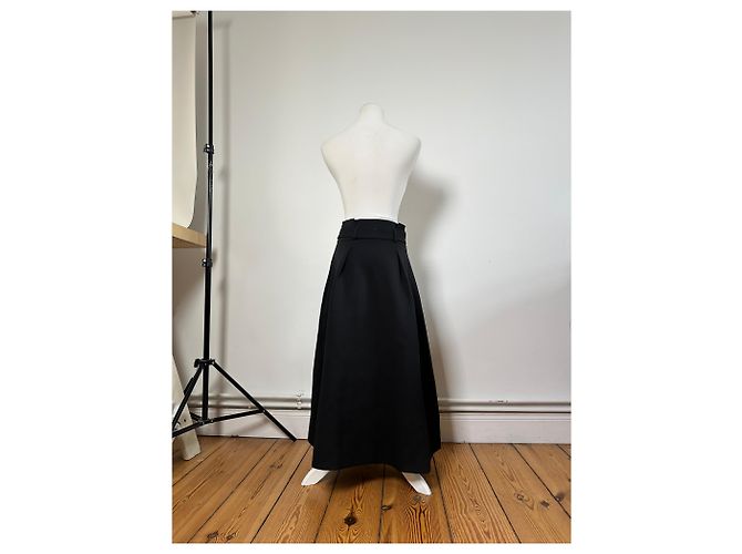 Giorgio Armani Saia Maxi Vintage Armani Preta com Zíper Prateado M Preto - vista 3