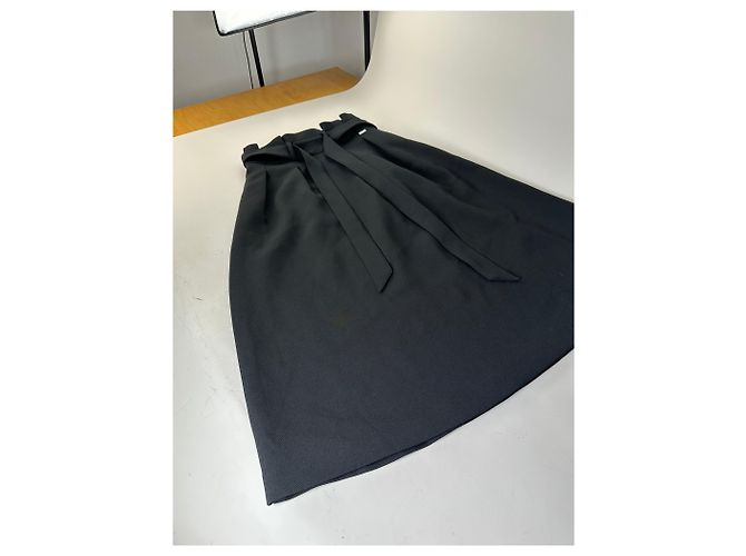 Giorgio Armani Saia Maxi Vintage Armani Preta com Zíper Prateado M Preto - vista 4