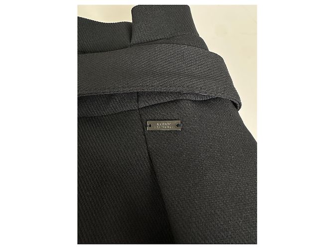 Giorgio Armani Saia Maxi Vintage Armani Preta com Zíper Prateado M Preto - vista 7