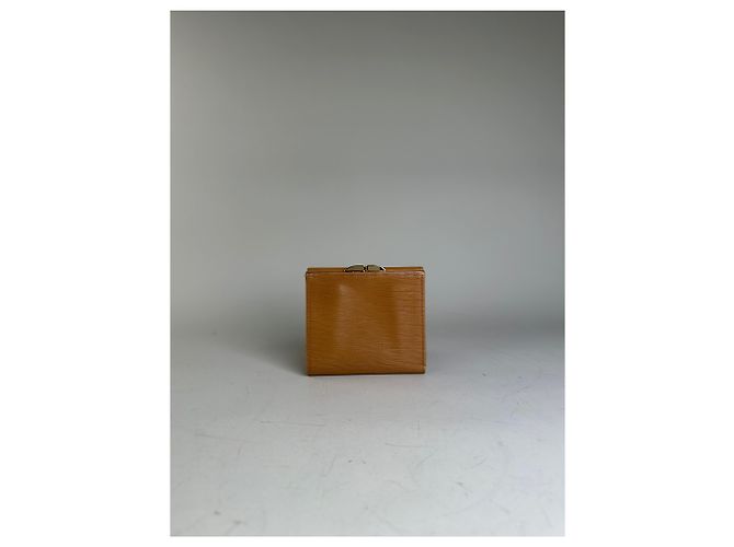 Vintage Givenchy Leather Wallet Tan Gold-tone Clasp Camel - view 10