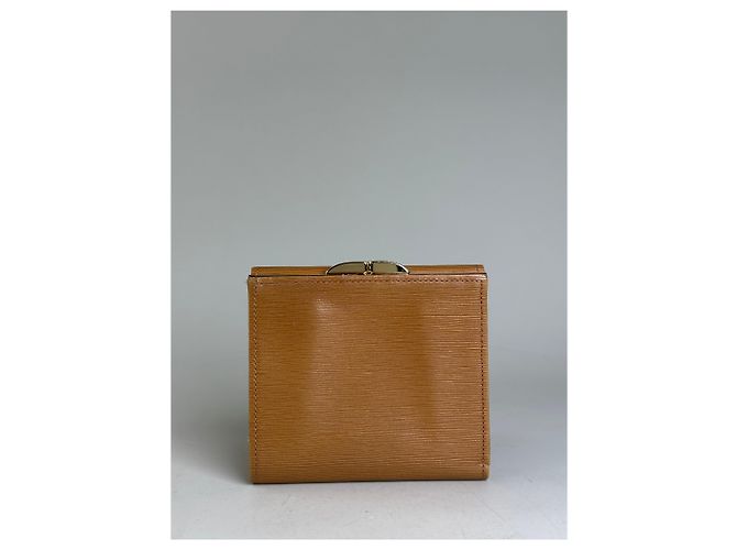 Vintage Givenchy Leather Wallet Tan Gold-tone Clasp Camel - view 2