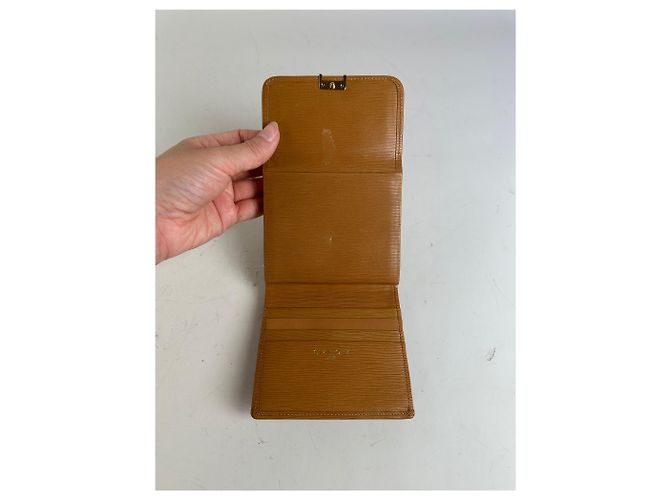 Vintage Givenchy Leather Wallet Tan Gold-tone Clasp Camel - view 3