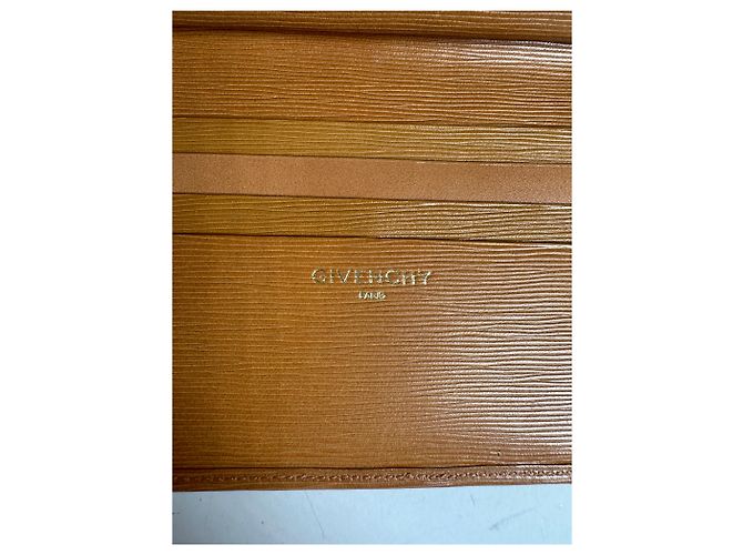 Vintage Givenchy Leather Wallet Tan Gold-tone Clasp Camel - view 4