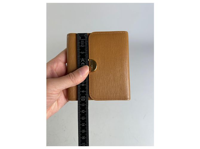 Vintage Givenchy Leather Wallet Tan Gold-tone Clasp Camel - view 7