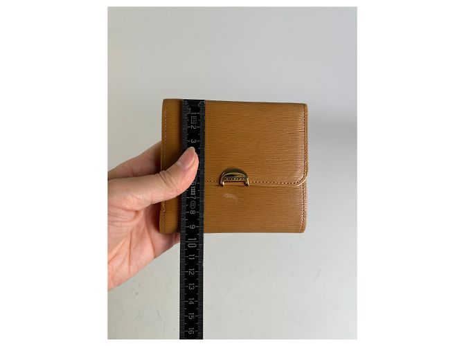 Vintage Givenchy Leather Wallet Tan Gold-tone Clasp Camel - view 8