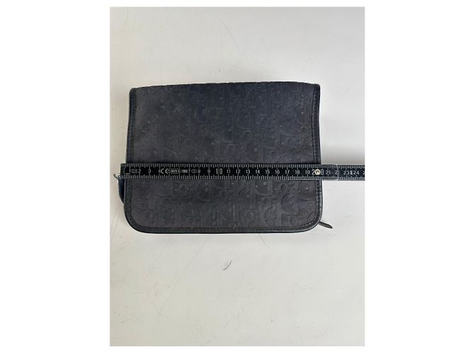 Vintage Dior Smooth Leather Pouch Black Silver - view 11