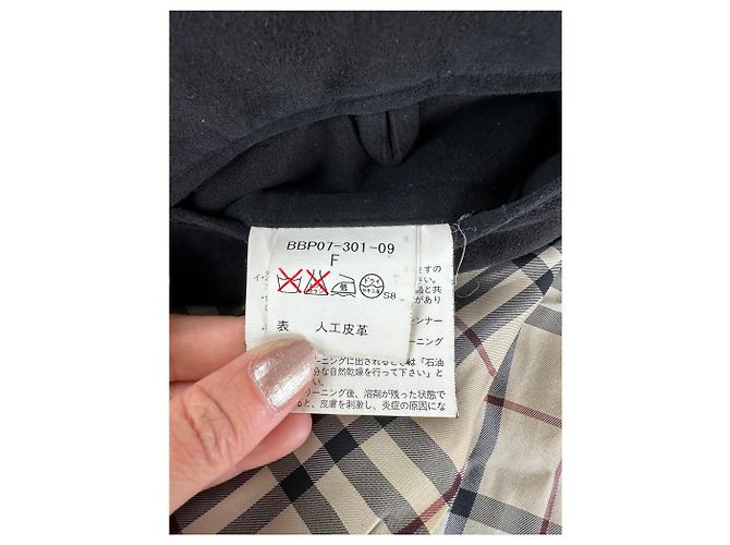 Vintage Burberry Herren-Wildlederweste, schwarze Karofütterung M - Ansicht 8