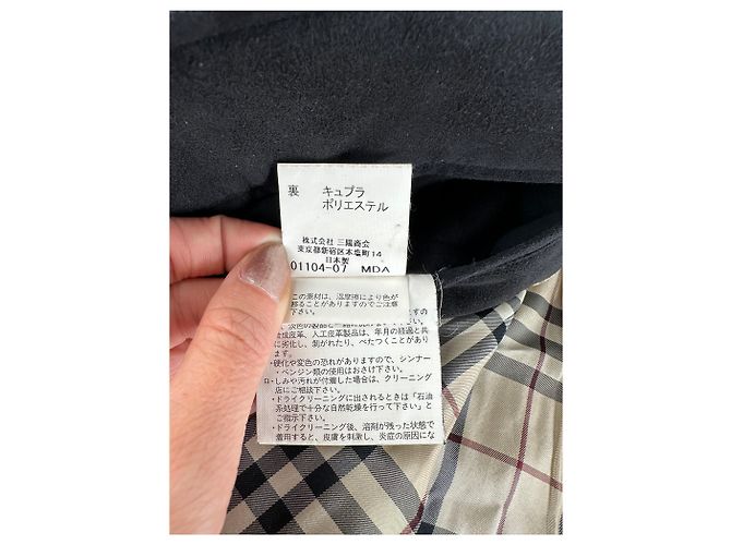 Vintage Burberry Herren-Wildlederweste, schwarze Karofütterung M - Ansicht 9
