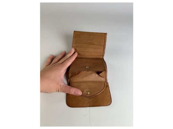 Edge Céline Vintage Celine Macadam Canvas Wallet Beige Brown - view 5