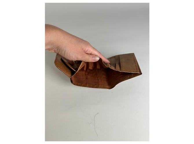 Edge Céline Vintage Celine Macadam Canvas Wallet Beige Brown - view 7