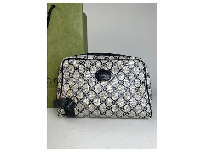 Beauty case Vintage Gucci GG Supreme Beige Navy - vista 12