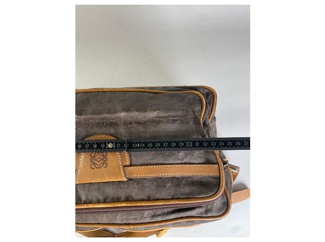 Borsa a Spalla Vintage Loewe Monogram Canvas Marrone Tan - vista 11