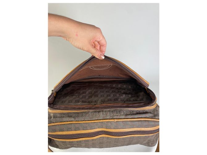 Borsa a Spalla Vintage Loewe Monogram Canvas Marrone Tan - vista 13