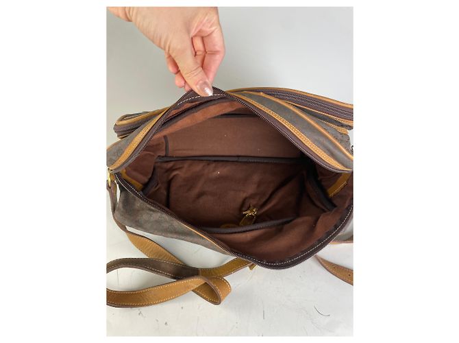 Borsa a Spalla Vintage Loewe Monogram Canvas Marrone Tan - vista 3