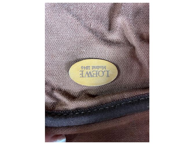 Borsa a Spalla Vintage Loewe Monogram Canvas Marrone Tan - vista 4
