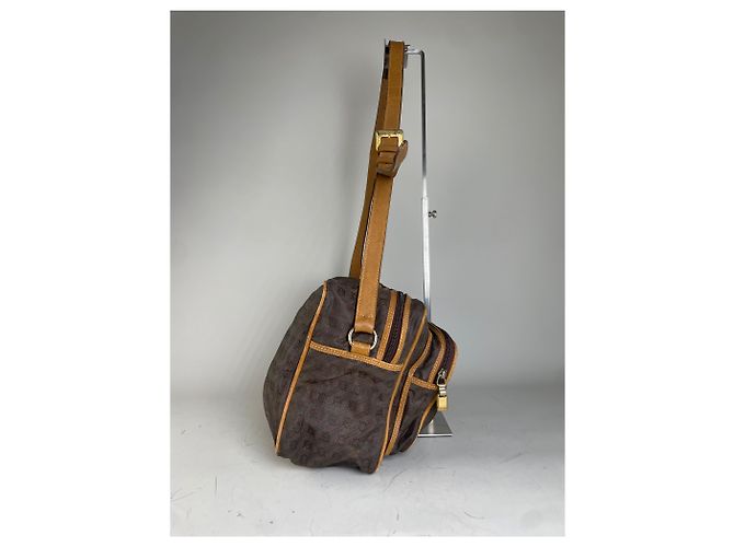 Borsa a Spalla Vintage Loewe Monogram Canvas Marrone Tan - vista 5