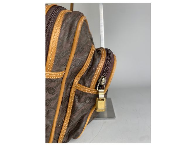 Borsa a Spalla Vintage Loewe Monogram Canvas Marrone Tan - vista 6