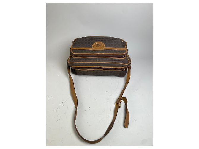 Borsa a Spalla Vintage Loewe Monogram Canvas Marrone Tan - vista 9