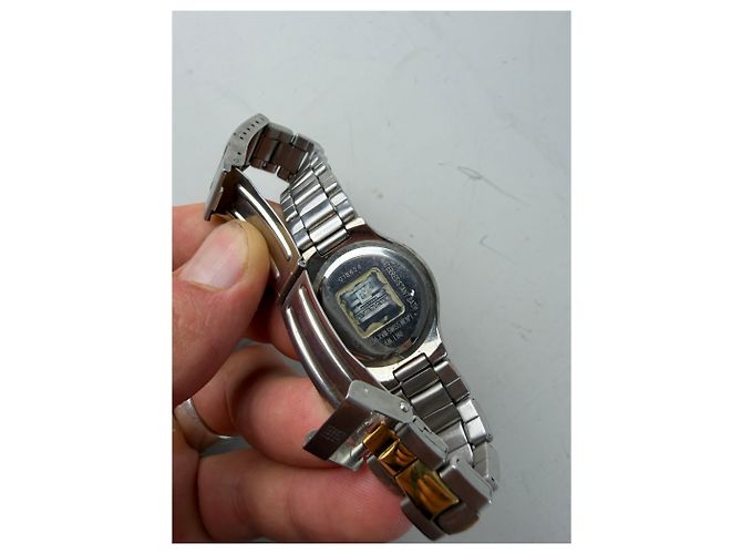 Orologio da polso vintage Givenchy in acciaio inossidabile argento e oro - vista 2