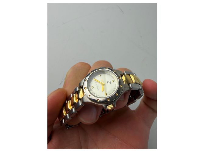 Orologio da polso vintage Givenchy in acciaio inossidabile argento e oro - vista 5