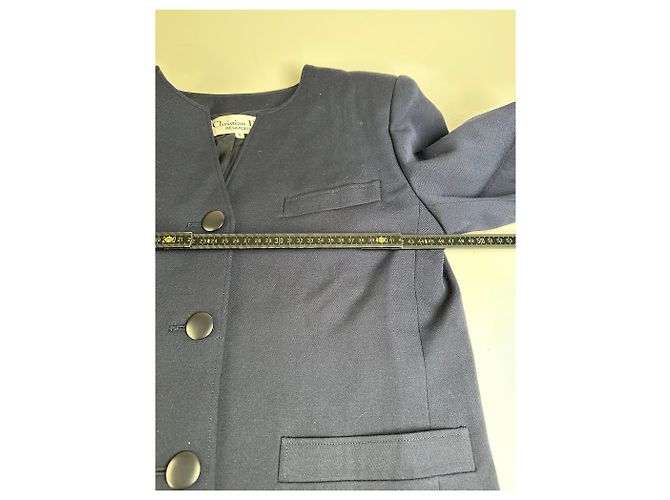 Vintage Dior Wool Jacket Navy S Navy blue - view 10